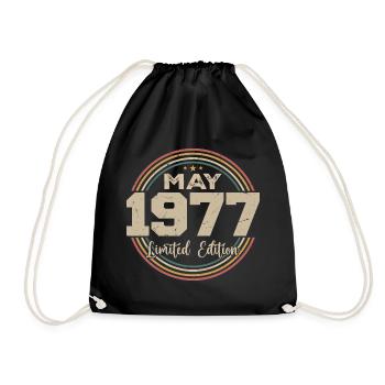 Mai 1977 Vintage Nées En Mai 1977 Anniversaire - Sac de sport léger - noir - Devant