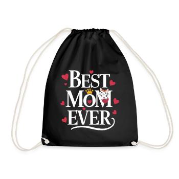 Best Mom Ever Mother's Day Cats - Drawstring Bag - black - Front