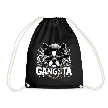 Boston Terrier Gangsta Gangster chien cadeau - Sac de sport léger - noir - Devant