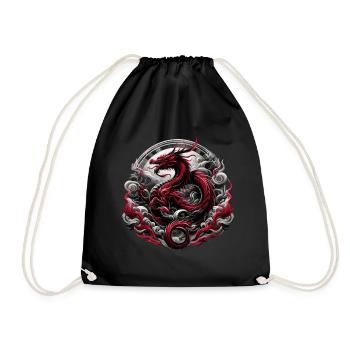 Mythische Majestät des Drachen - Turnbeutel - Schwarz - Vorne