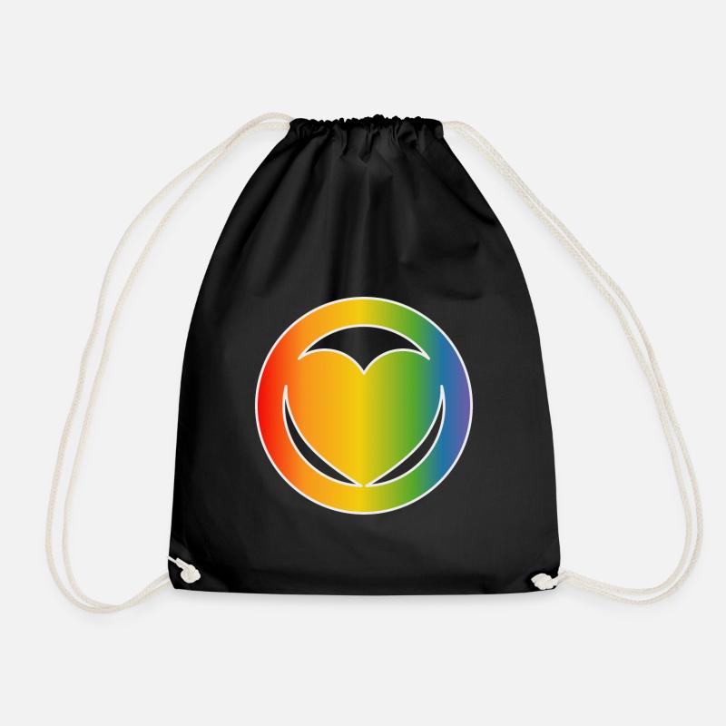 LGBT Herz CSD Shirt white - Turnbeutel - Schwarz
