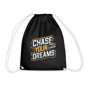 Wohnmobil Caravan Spruch Chase Your Dreams Urlaub - Turnbeutel - Schwarz - Vorne