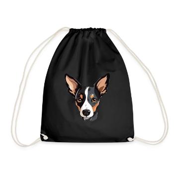 Jouet Fox Terrier chien race aquarelle dessin animé Kawai - Sac de sport léger - noir - Devant
