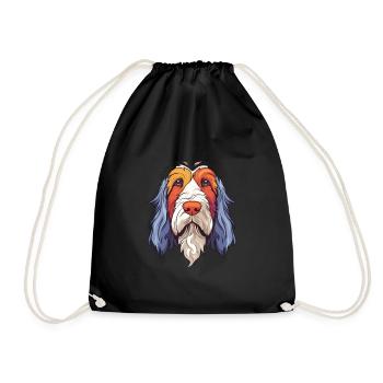 Petit Basset Griffon Vendéen race de chien aquarelle - Sac de sport léger - noir - Devant