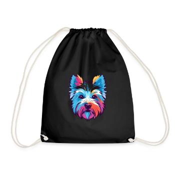 West Highland White Terrier Hunderasse Aquarell C - Turnbeutel - Schwarz - Vorne