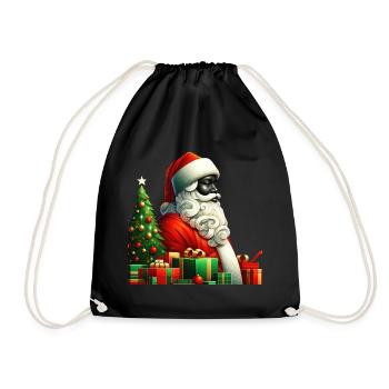 Santa's Yuletide Cheer - Drawstring Bag - black - Front