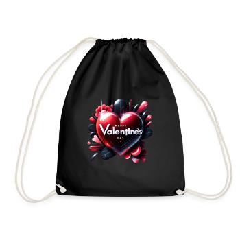 Love's Vibrant Pulse - Drawstring Bag - black - Front