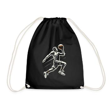 Joueur de basket-ball dynamique - Sac de sport léger - noir - Devant