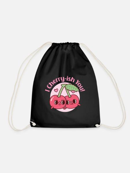 Cerises mignonnes, je te chéris, jeu de mots pour la Saint-Valentin - Sac de sport léger - noir