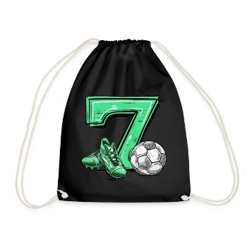 Fussball 7 Jahre - Turnbeutel - Schwarz - Vorne
