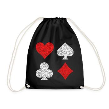 Gambling Roulette Lottery Poker Gambling Casino - Drawstring Bag - black - Front