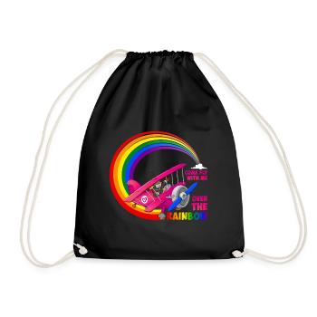Flieg mit mir über den Regenbogen - LGBT - Turnbeutel - Schwarz - Vorne