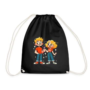Modern Love Sparkle - Drawstring Bag - black - Front