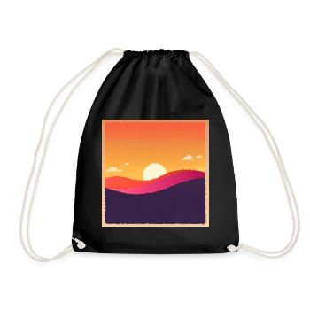 Sonnenunter-Sonnenaufgang - Turnbeutel - Schwarz - Vorne