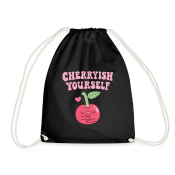 Mignon Cerise Cerise Vous-même Jeu de mots sur l’amour de soi - Sac de sport léger - noir - Devant