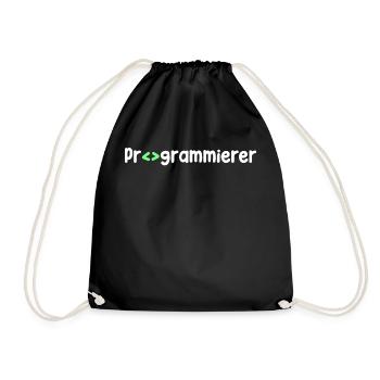 Programmierer Computerfreak Skripting Code Nerd - Turnbeutel - Schwarz - Vorne