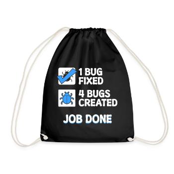 Correction de bugs Bugs de développeur Déclaration de code Informatique - Sac de sport léger - noir - Devant
