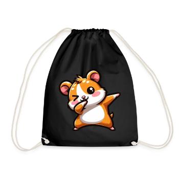 Hamster Dab Meerschweinchen Cool Dabbing - Turnbeutel - Schwarz - Vorne
