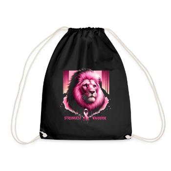 Pink Lion Warrior - Drawstring Bag - black - Front