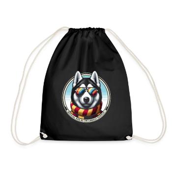Stilvoller Husky-Schwung - Turnbeutel - Schwarz - Vorne