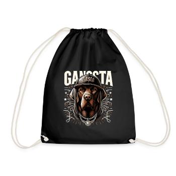 Cadeau de chien Gangsta Gangster Labrador brun - Sac de sport léger - noir - Devant