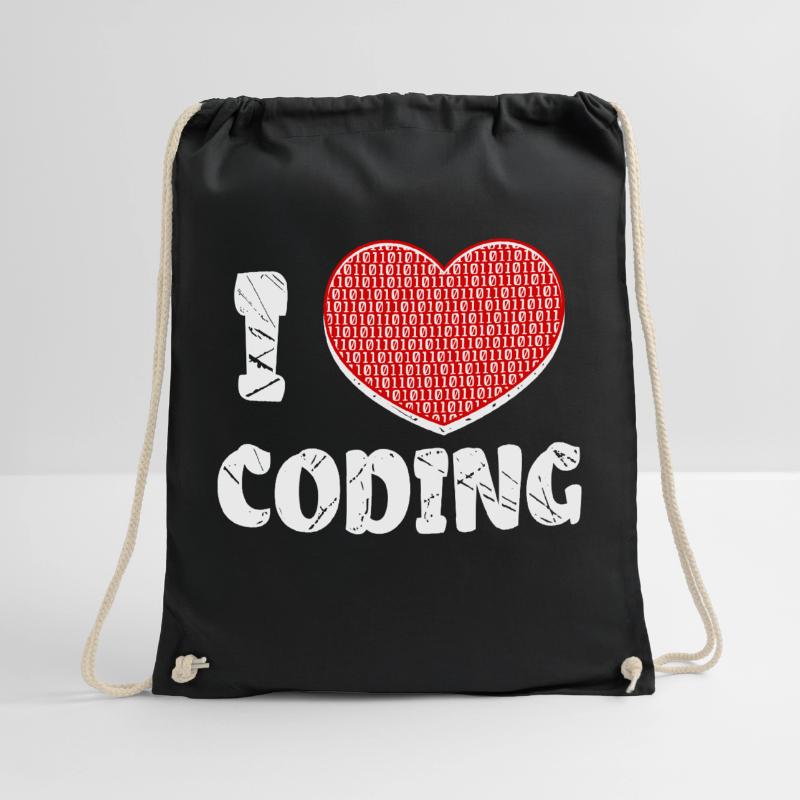 Developer Herz Coden Statement Programmierer Turnbeutel
