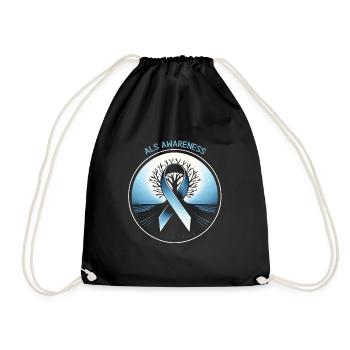 ALS Ribbon Hope - Drawstring Bag - black - Front