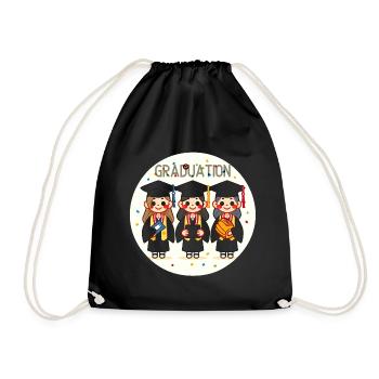 Trio joyeux de remise des diplômes - Sac de sport léger - noir - Devant