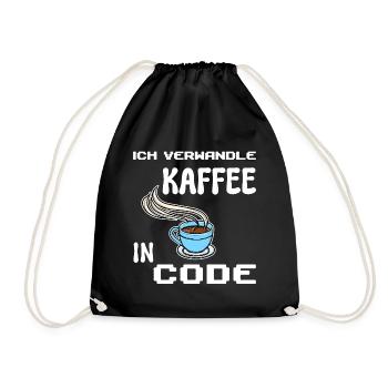Developer Computerfreak Statement Coden Skripting - Turnbeutel - Schwarz - Vorne