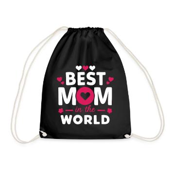 Best Mom in the World - Drawstring Bag - black - Front