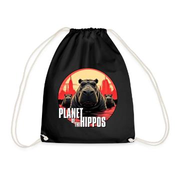 Planet of the hippos - Drawstring Bag - black - Front