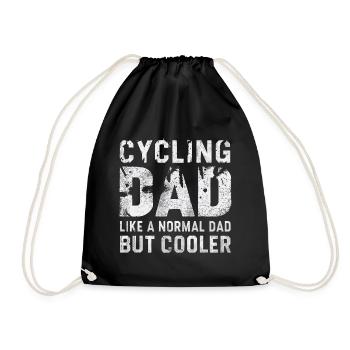 Bicycle Saying Dad Mountain Bike Cycling - Drawstring Bag - black - Front