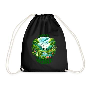 Sauver le monde (un appel à la conservation)Vert - Sac de sport léger - noir - Devant