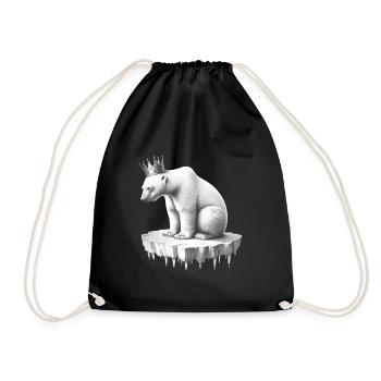 Ours polaire avec une couronne sur la banquise faune arctique - Sac de sport léger - noir - Devant