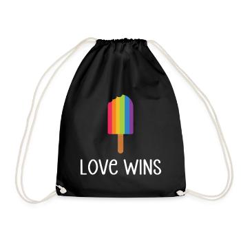 LGBTQ Pride Month - Love Wins - Drawstring Bag - black - Front