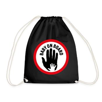 Baby an Bord Hand in Hand - Turnbeutel - Schwarz - Vorne