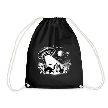 Cadeau de chats de chat Ufo Ufo extraterrestres - Sac de sport léger - noir - Devant