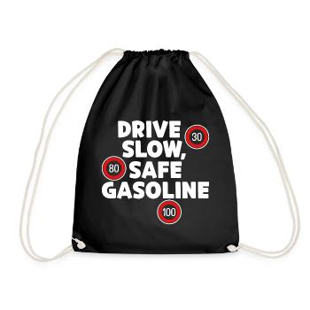 Gasoline Fuel Pump Energy Storage Refueling Statement - Drawstring Bag - black - Front