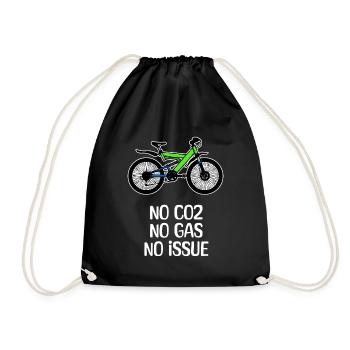 Energie Energiespeicher Tanken Statement Fahrrad - Turnbeutel - Schwarz - Vorne