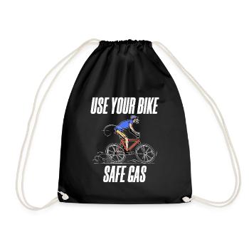Gas Station Statement Bicycle Energy Storage Electricity - Drawstring Bag - black - Front