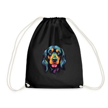 Gordon Setter Chien Race Aquarelle Dessin Animé Kawaii - Sac de sport léger - noir - Devant
