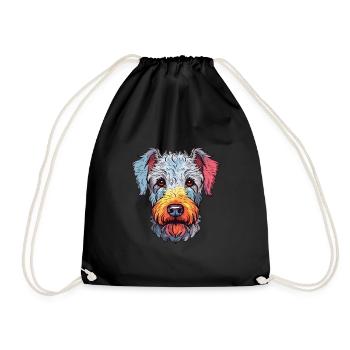 Pumi Hunderasse Aquarell Karikatur Kawaii Bunt - Turnbeutel - Schwarz - Vorne
