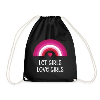 Mois de la fierté LGBT - Laissez les filles aimer les filles - Sac de sport léger - noir - Devant