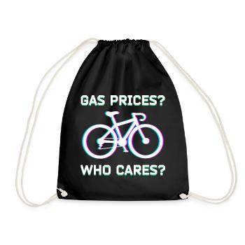 Bicycle Statement Energy Storage Refueling Gasoline - Drawstring Bag - black - Front