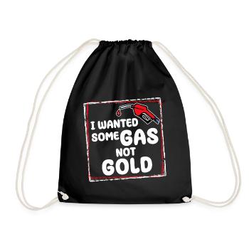 Gas Station Gasoline Refueling Diesel Statement Electricity - Drawstring Bag - black - Front