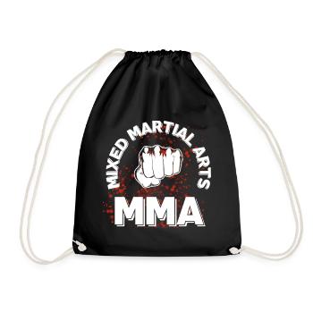 MMA Mixed Martial Arts Geschenk - Turnbeutel - Schwarz - Vorne