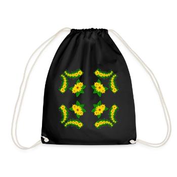 Sunflower Blossom Floral Blooming Sunflower - Drawstring Bag - black - Front