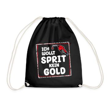 Gasoline Diesel Fuel Pump Refueling Gas Station Energy - Drawstring Bag - black - Front