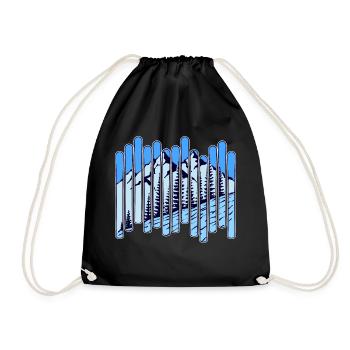 Montagne glacée Sports d’hiver Ski Vacances de ski - Sac de sport léger - noir - Devant