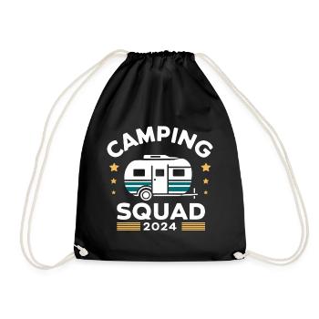 Camping Squad 2024 Wohnwagen Campen - Turnbeutel - Schwarz - Vorne